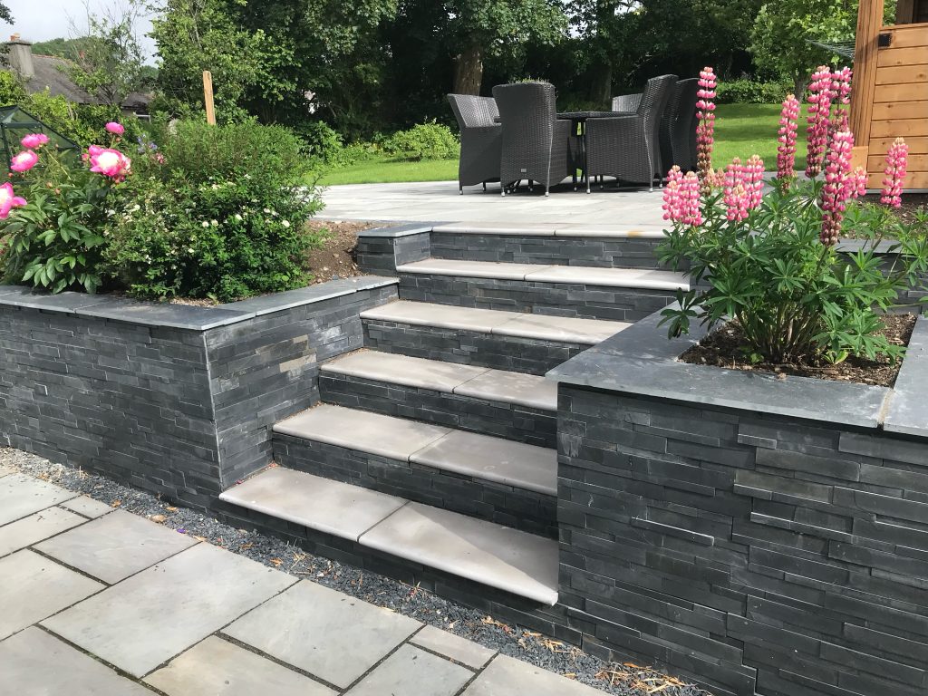 Garden steps using Kandla Grey Sandstone Paving